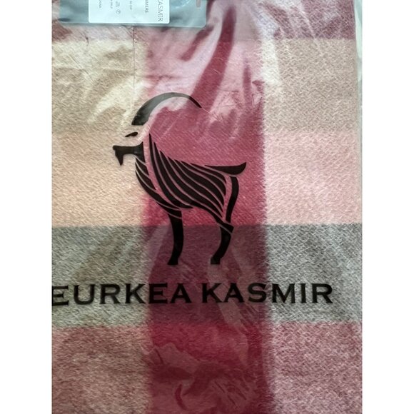 Eurkea Kasmir Red Cashmere Scarf Striped Pattern 164x30cm Luxury Winter Accessor - Picture 5 of 5